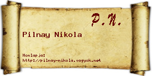 Pilnay Nikola névjegykártya
